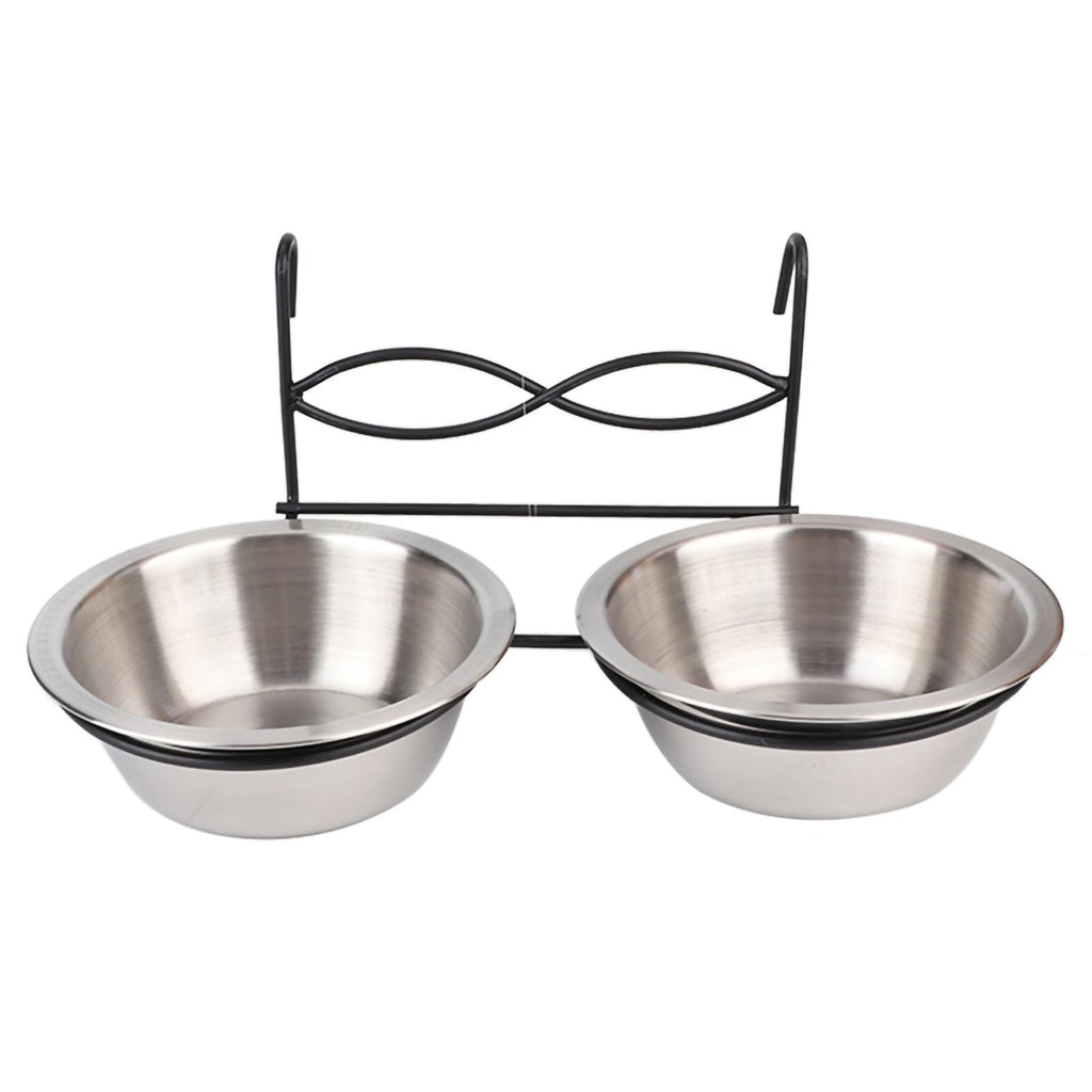 Stainless Steel Hanging Pet Bowls, 2 Bowls 1 Hook M471