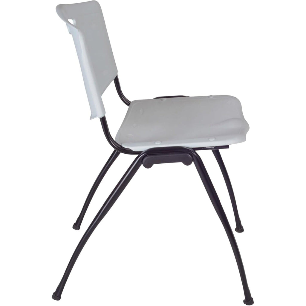 42" Round Breakroom Table with 4 Grey Stack Chairs U98365