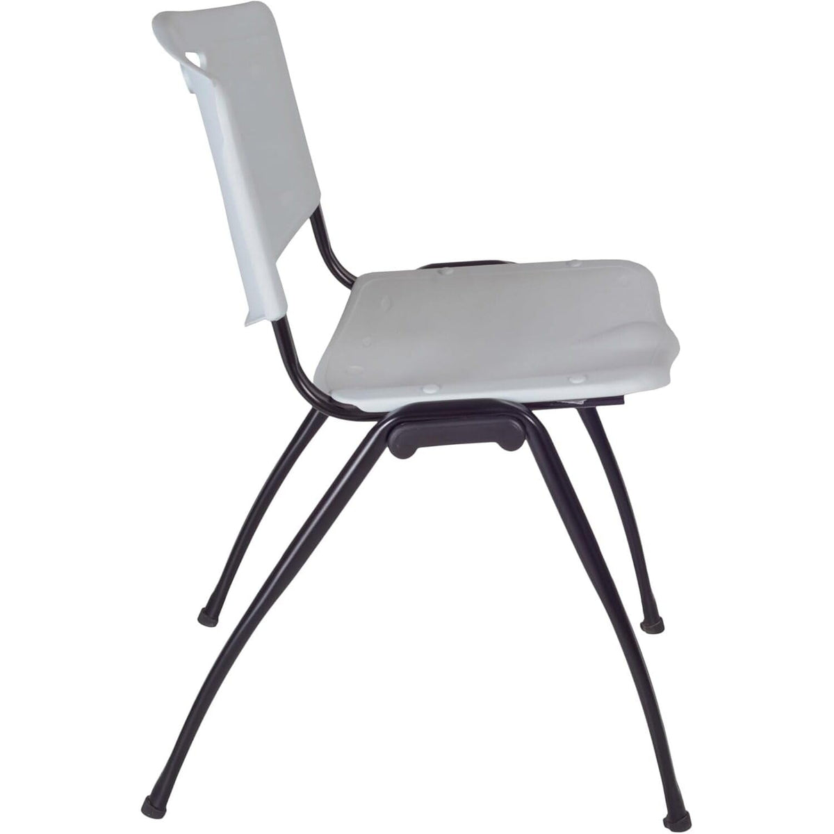 42" Round Breakroom Table with 4 Grey Stack Chairs U98365
