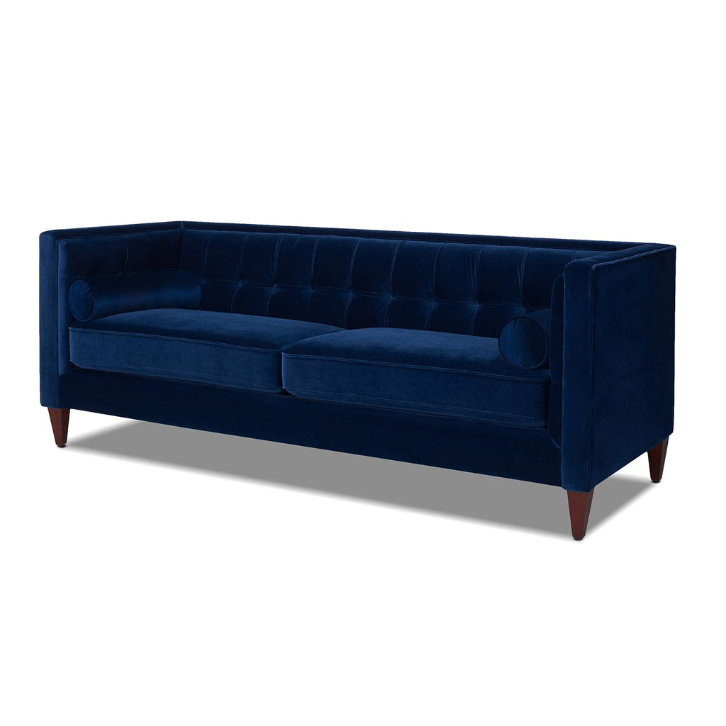 Navy Blue Velvet Tufted Sofa N744