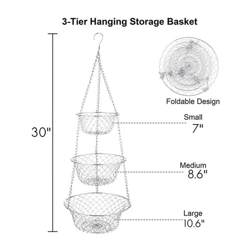 3 Tier Hanging Fruit Basket J366228