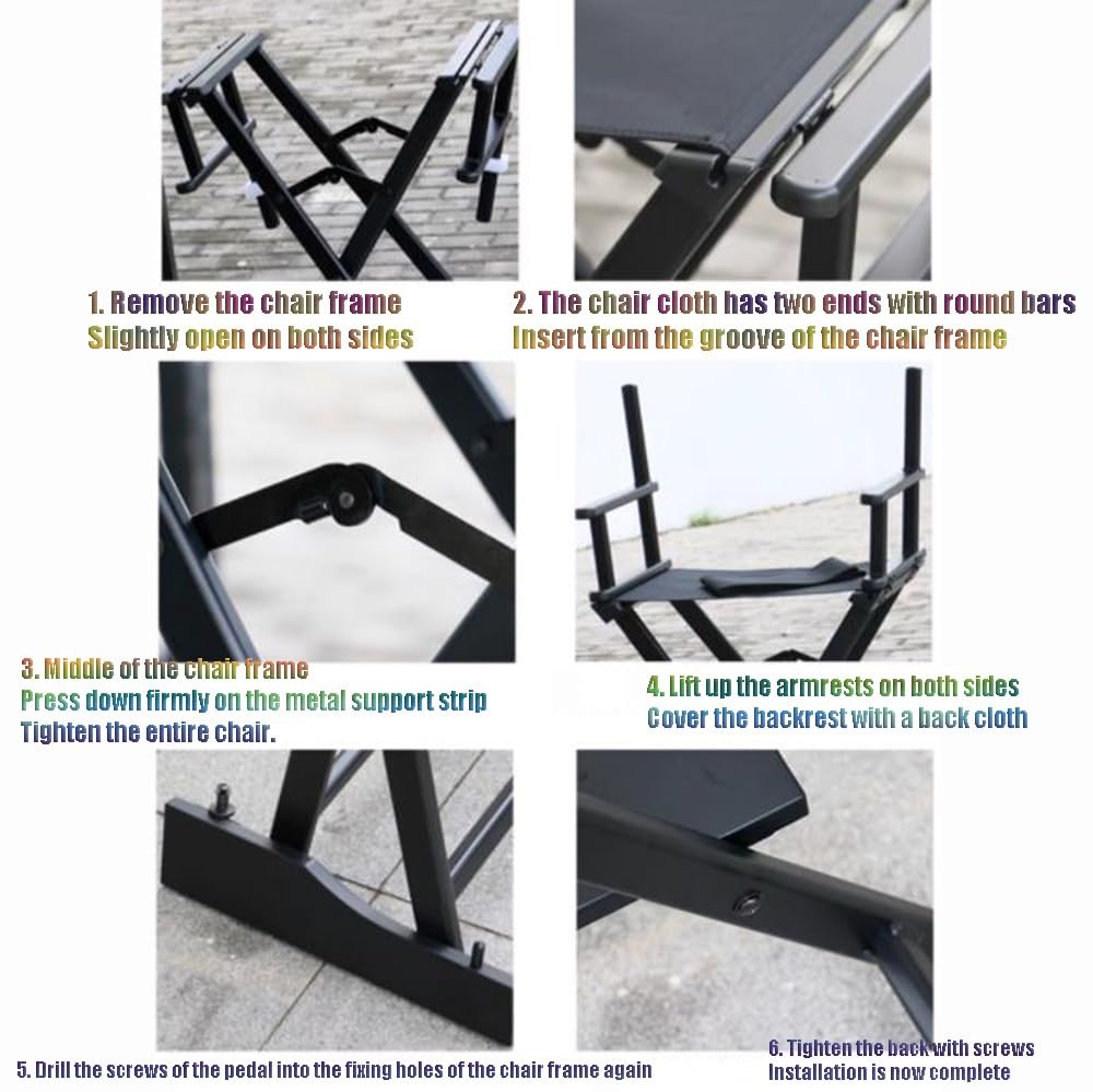 Tall Folding Directors Chair with Backs 250lbs Capacity Gold U588