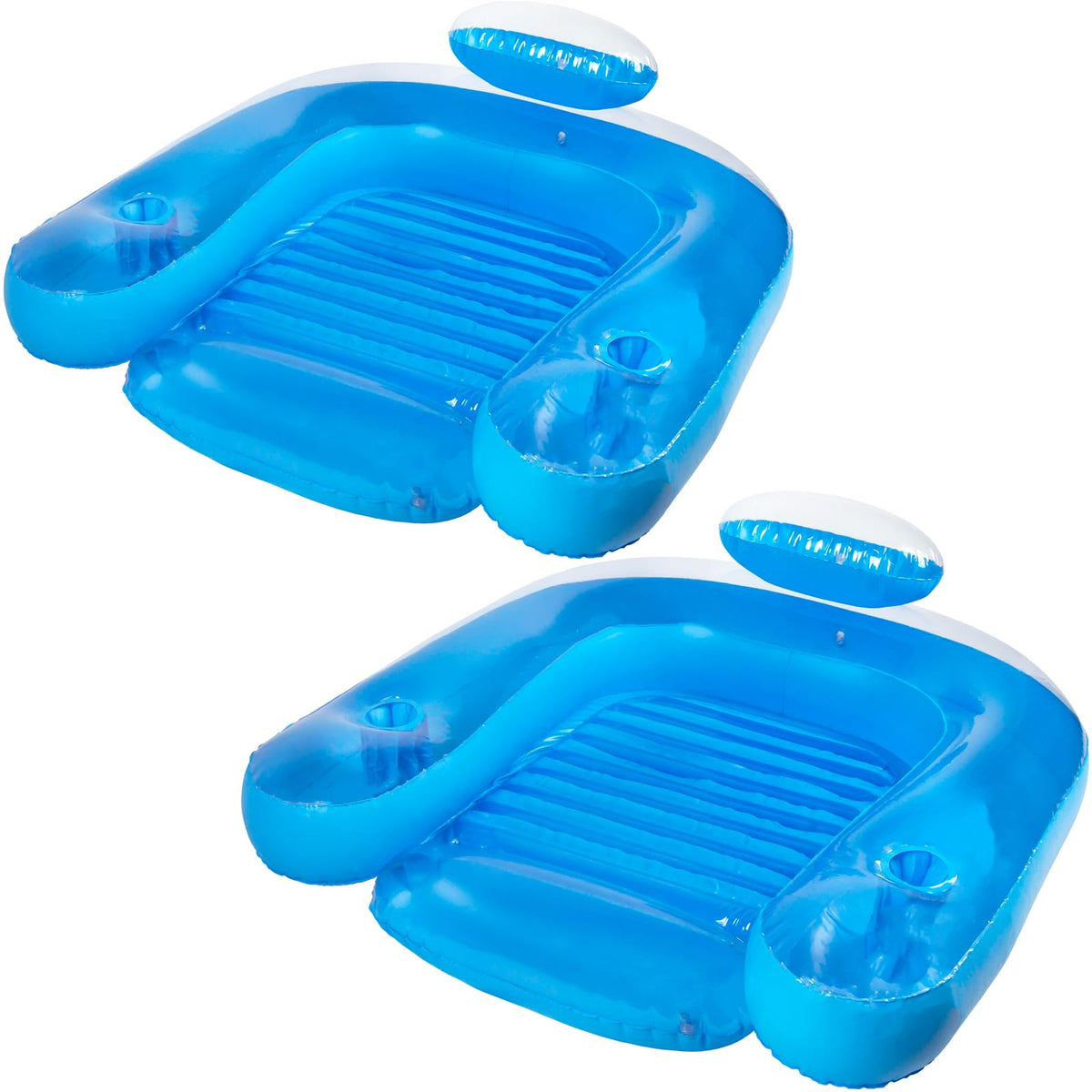 Inflatable Pool Float Lounge Chair with Cup Holders U7293
