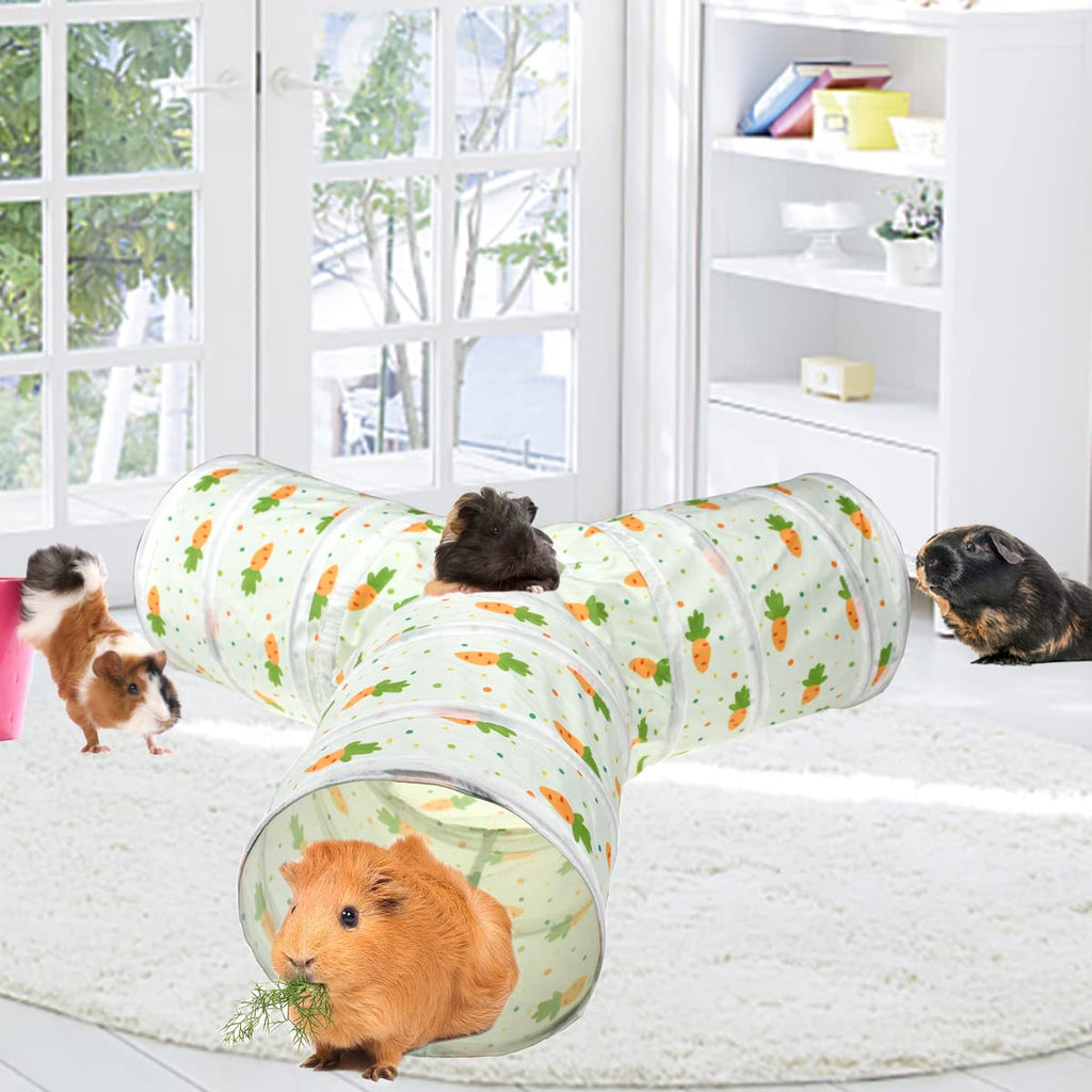 3 Way Collapsible Tunnel with Carrot Patterns Small Pet Hideout H881254