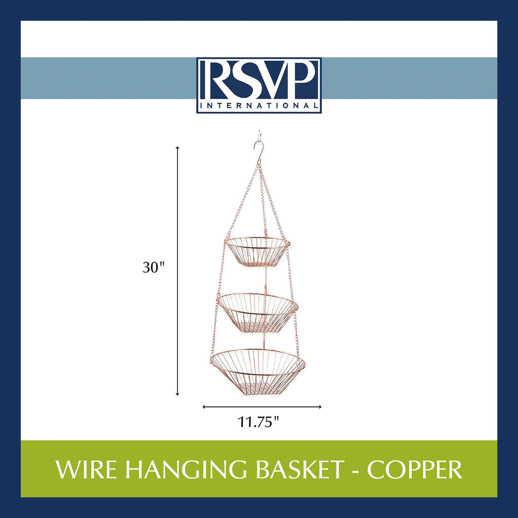 3-Tier Copper Wire Hanging Baskets H53109