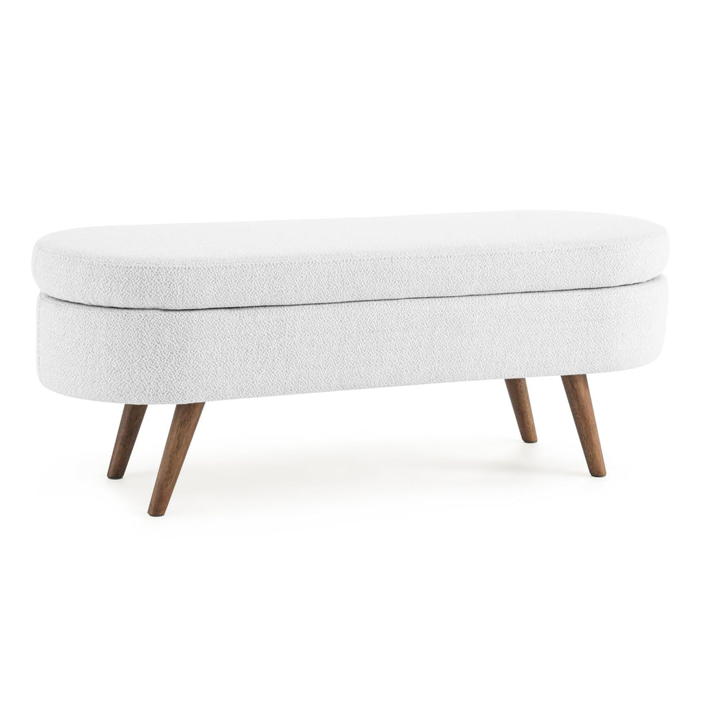 Oval Storage Bench with Rubber Wood Legs O2321