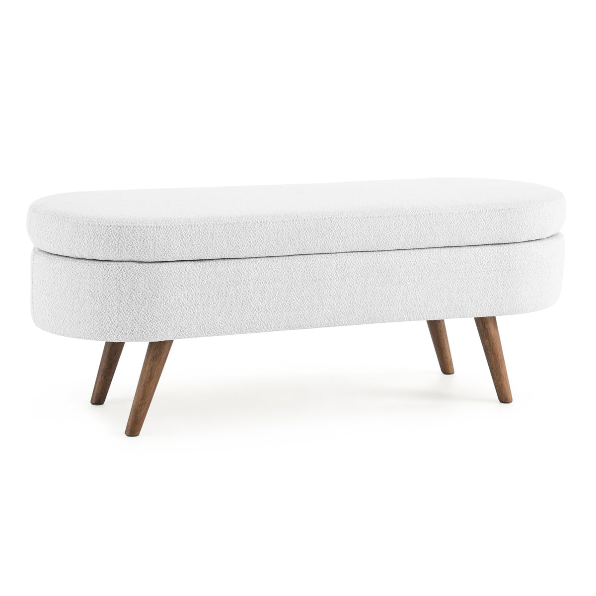 Oval Storage Bench with Rubber Wood Legs O2321