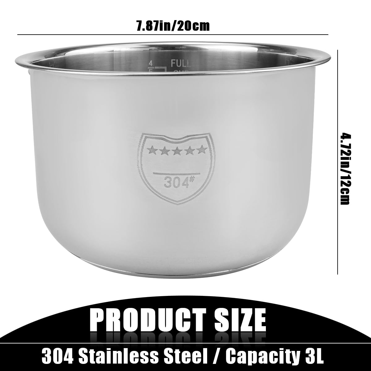 3L Stainless Steel Rice Cooker Inner Pot Replacement I351721