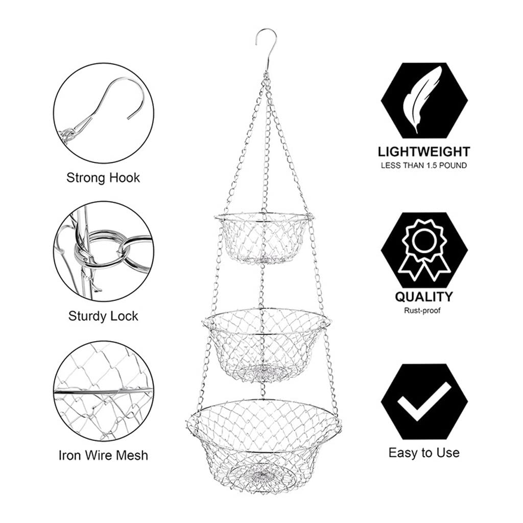 3 Tier Hanging Fruit Basket J366228