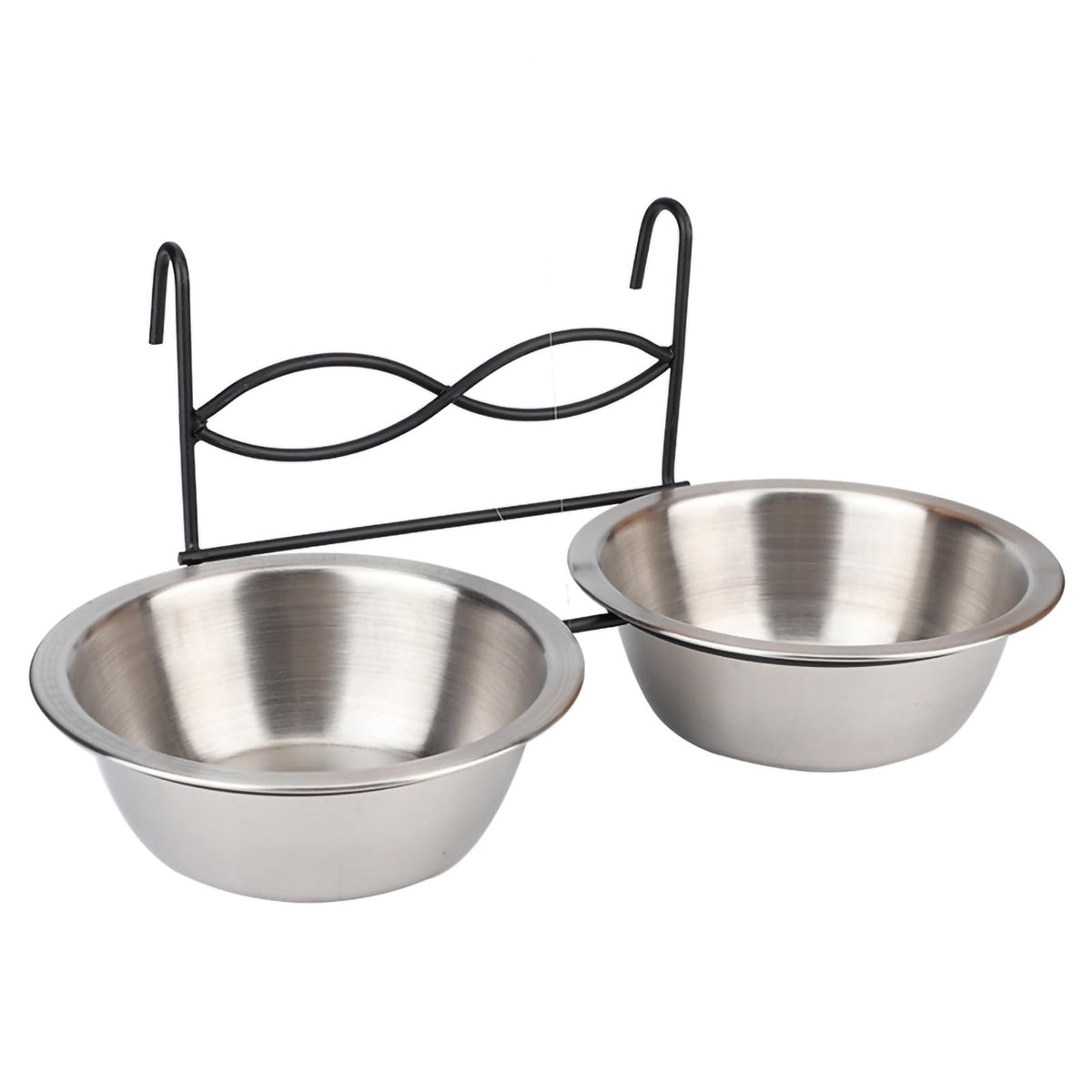 Stainless Steel Hanging Pet Bowls, 2 Bowls 1 Hook M471
