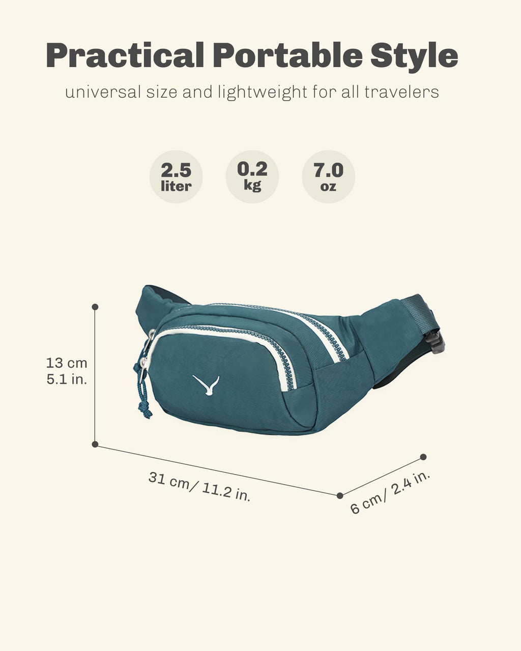 Rolling Backpack with Wheels 43L with Waist Pack C17316