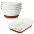 Ceramic Soup Bowl Set of 4 and Baking Dish W73223