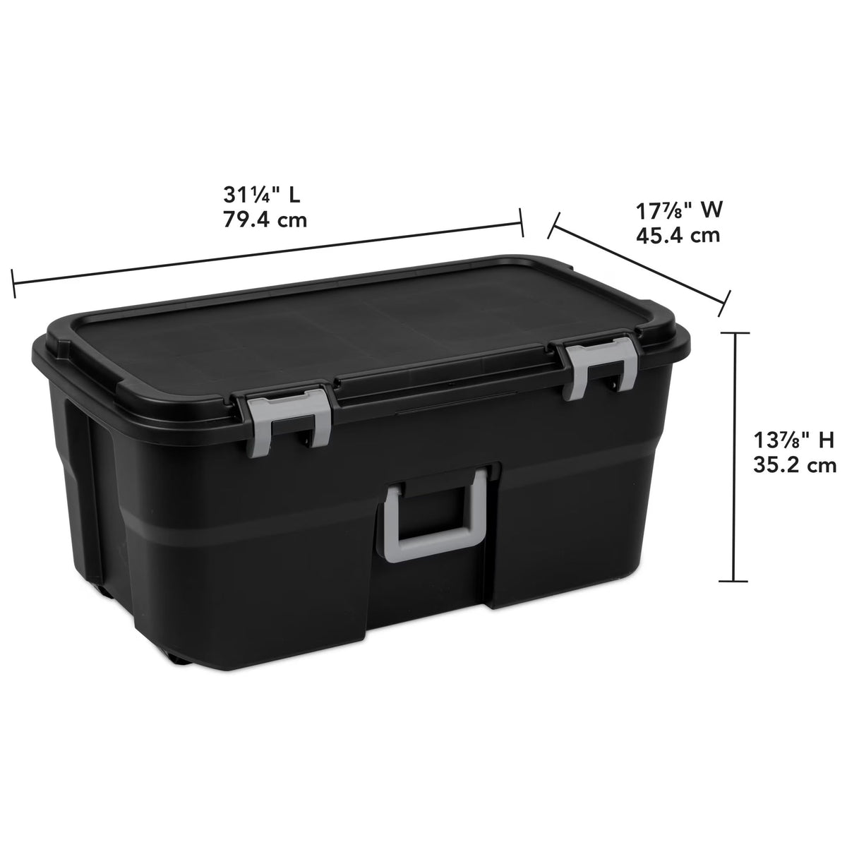 Black 22 Gal Lockable Storage Chest with Wheels V6643