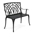 38" Black Metal Outdoor Bench Z89489