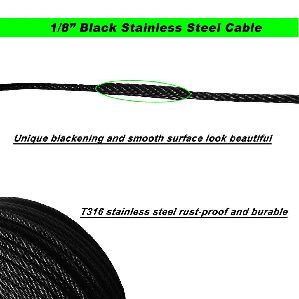 Black T316 Stainless Steel Wire Rope G675487