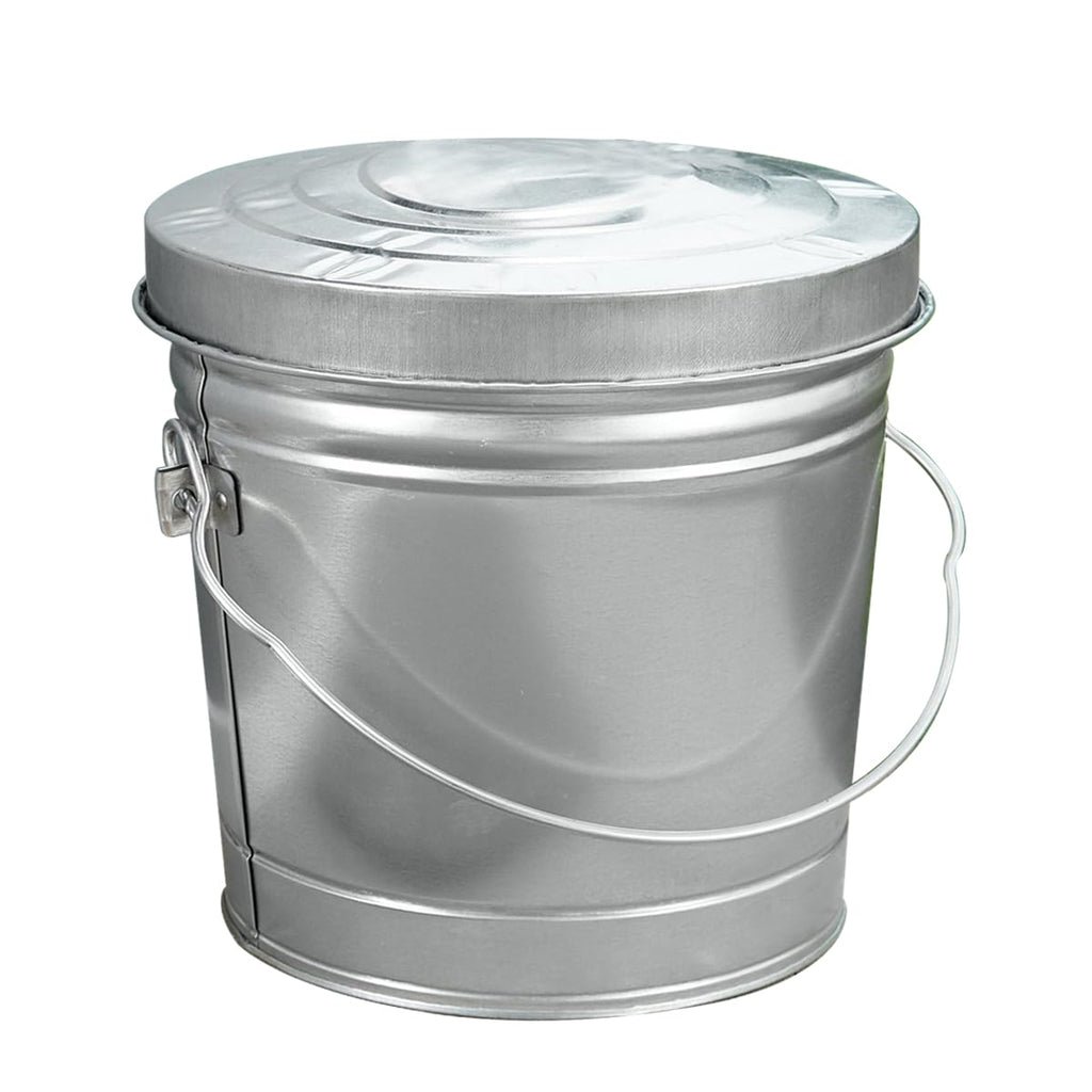 6 Gallon Galvanized Steel Locking Trash Can P132