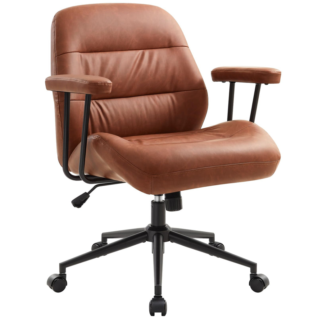 Leather Home Office Chair with Removable Armrests N83163
