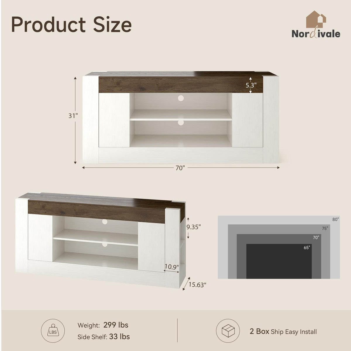 White TV Stand with Storage D22452