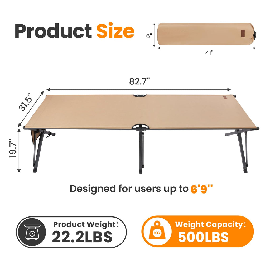 Heavy Duty 31.5'' Wide Folding Camping Cot L326484
