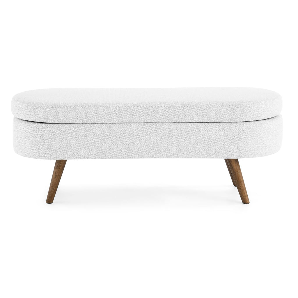 Oval Storage Bench with Rubber Wood Legs O2321