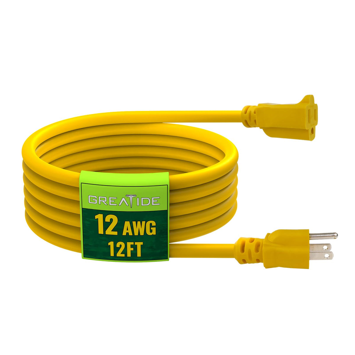 12 Ft Heavy Duty Yellow Extension Cord T3503