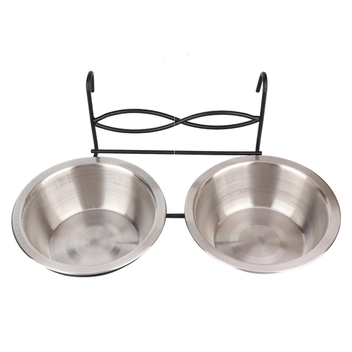 Stainless Steel Hanging Pet Bowls, 2 Bowls 1 Hook M471