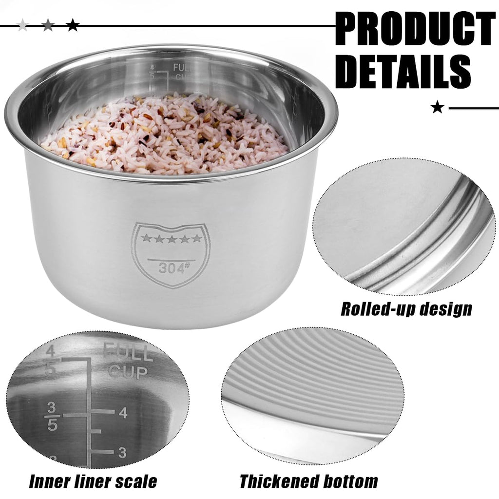 3L Stainless Steel Rice Cooker Inner Pot Replacement I351721