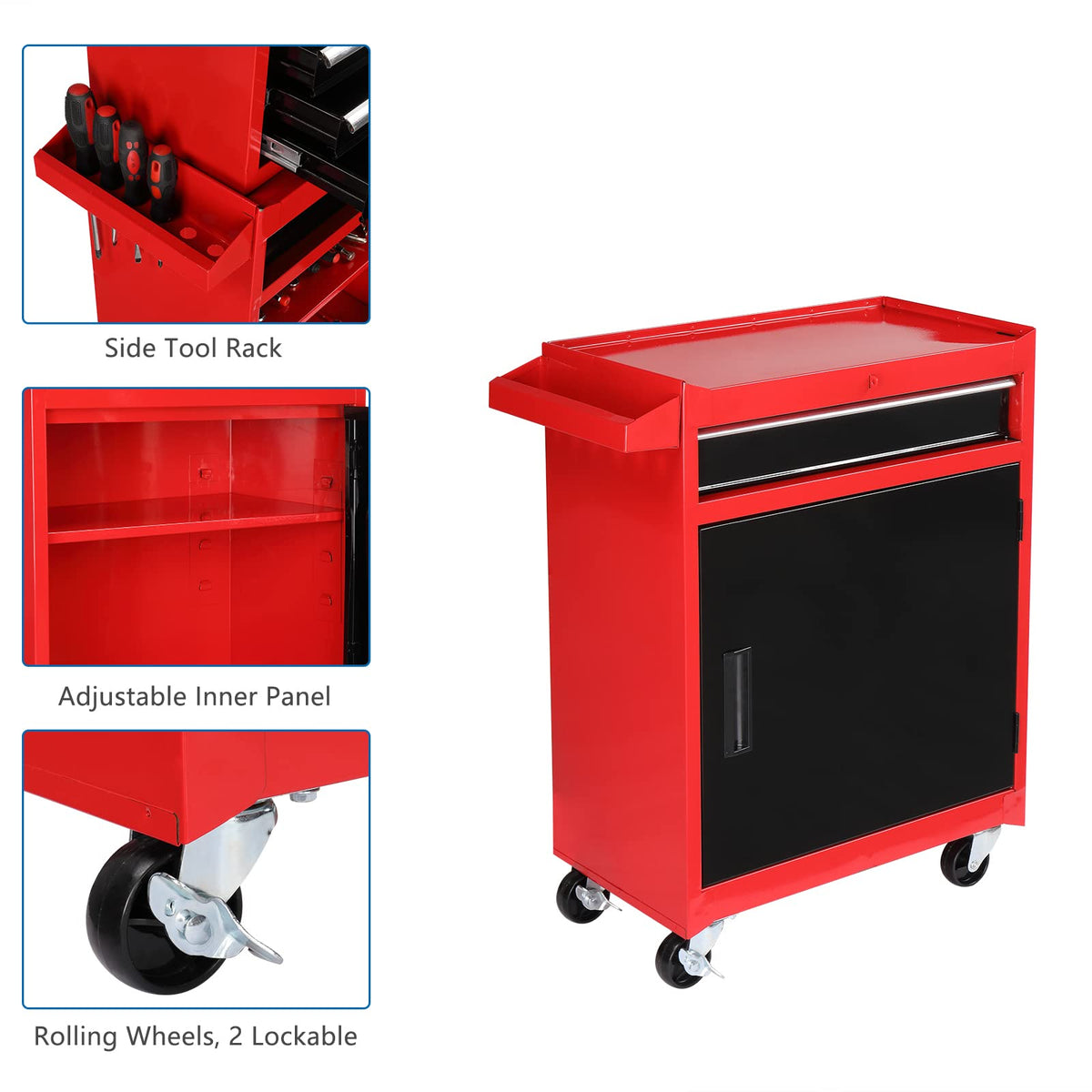 5 Drawer Rolling Tool Chest with Lockable Wheels K70579