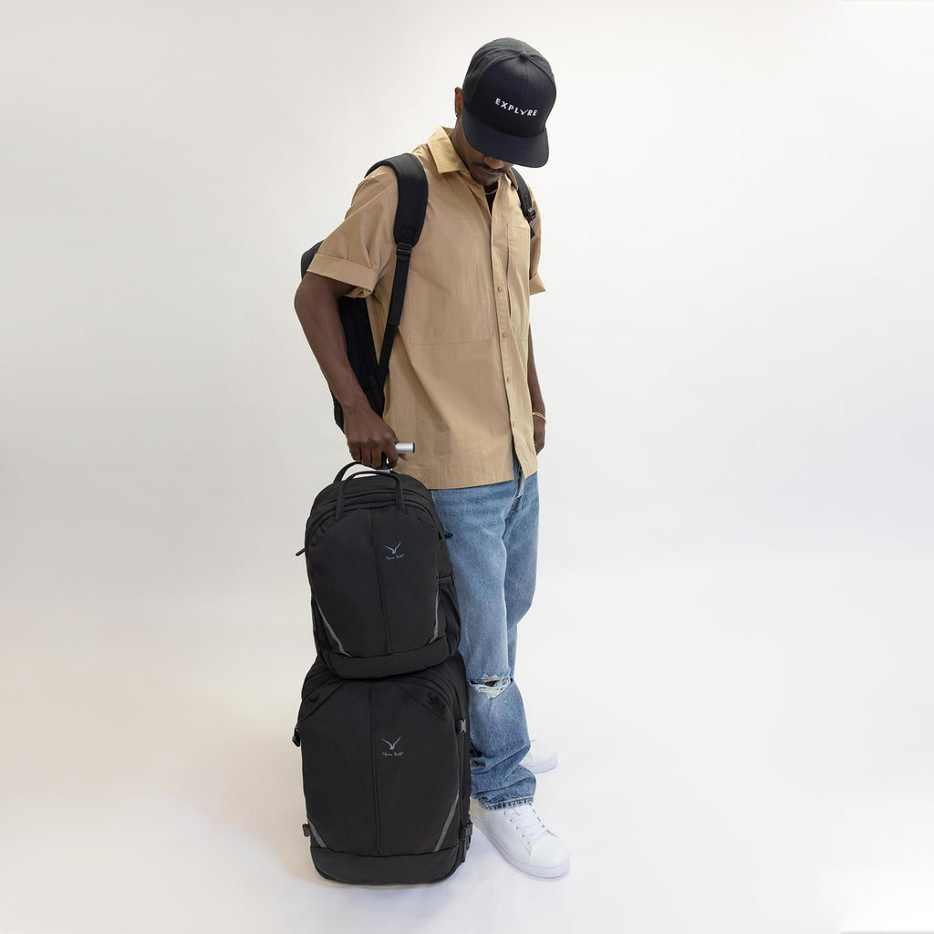 Rolling Backpack with Wheels 43L Jet Black C539541