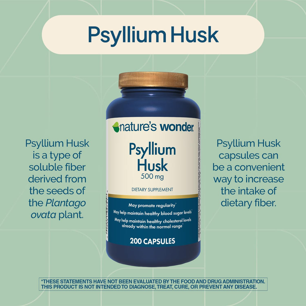 Psyllium Husk 500 mg Capsules 200 Count L260