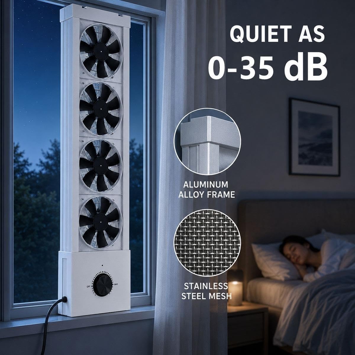 White 3-Speed Reversible Window Fan G7846