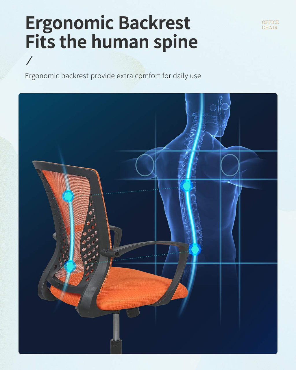 Mid Back Office Chair with Lumbar Support T66789