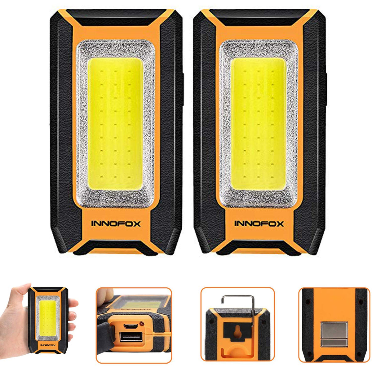 2-Pack LED Rechargeable Magnetic Work Light 1500 Lumens U216