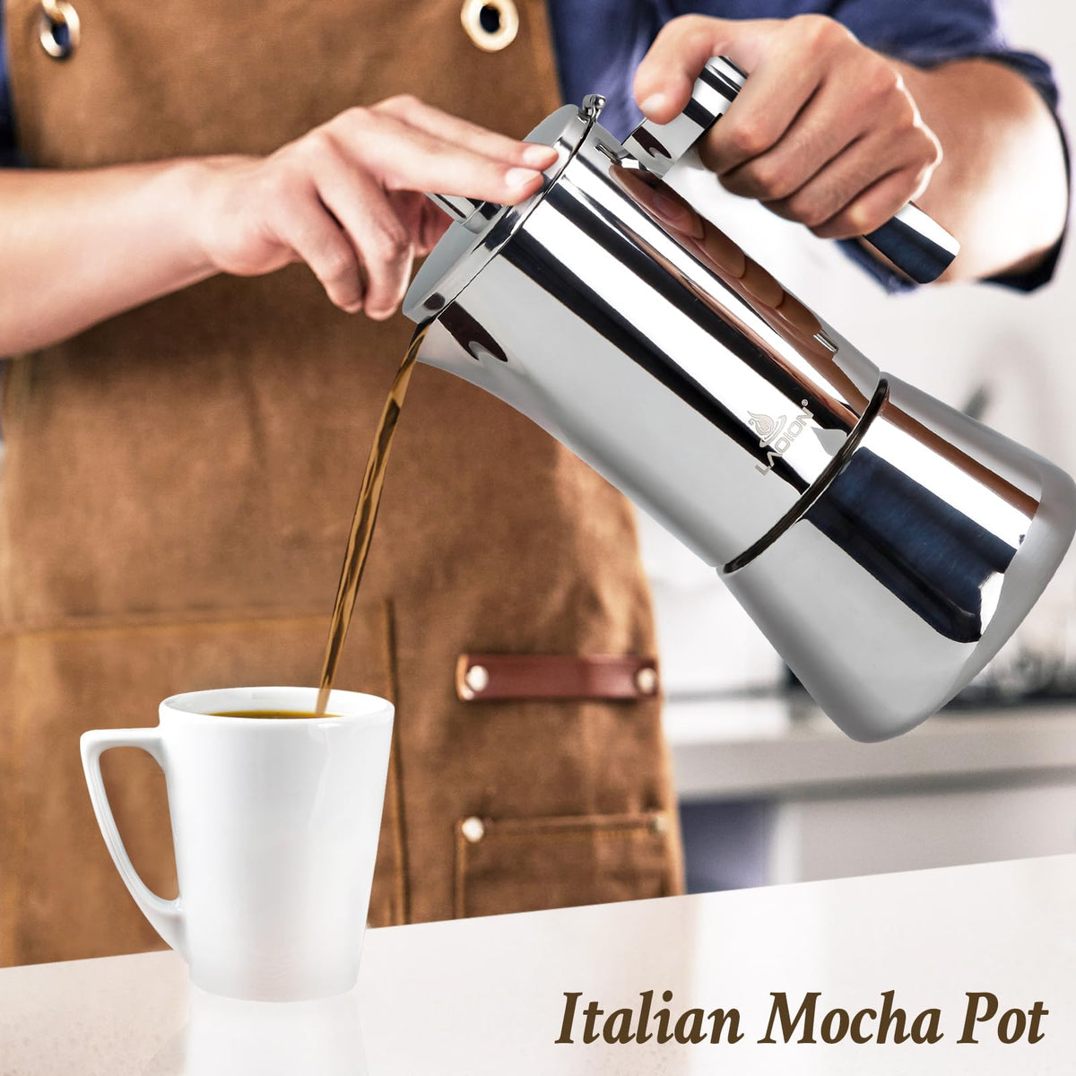 6 Cup Stainless Steel Stovetop Espresso Maker T253565