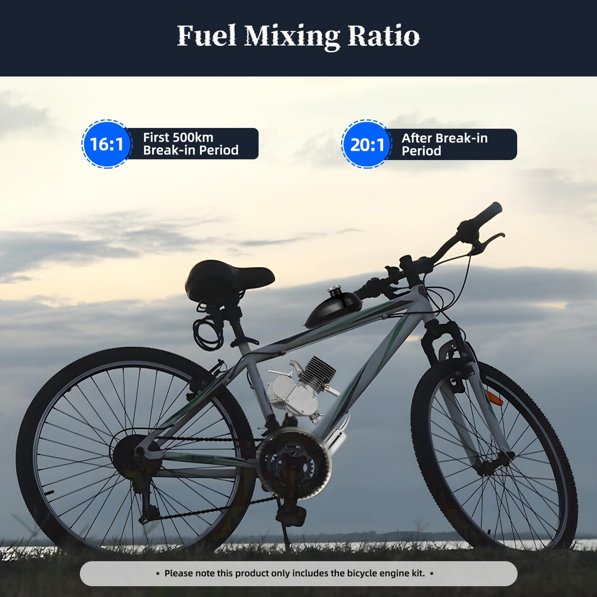 100CC 2 Stroke Bicycle Engine Kit with CDI Ignition and 36-Tooth Sprocket S1595