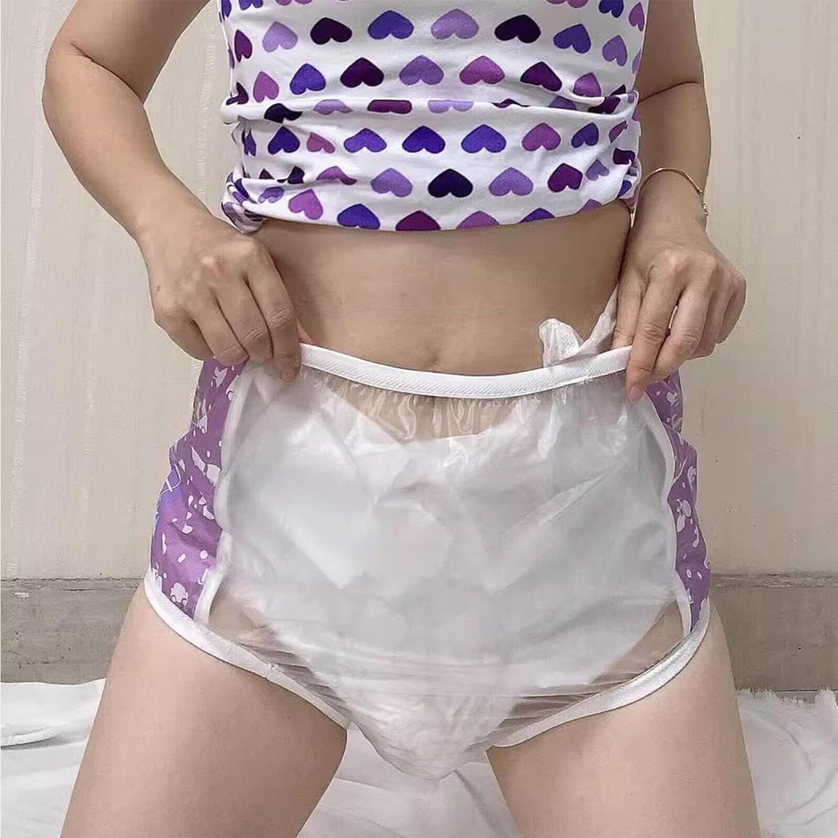 Adult Plastic Diaper Cover Waterproof Pull-On Incontinence Pants Y911919
