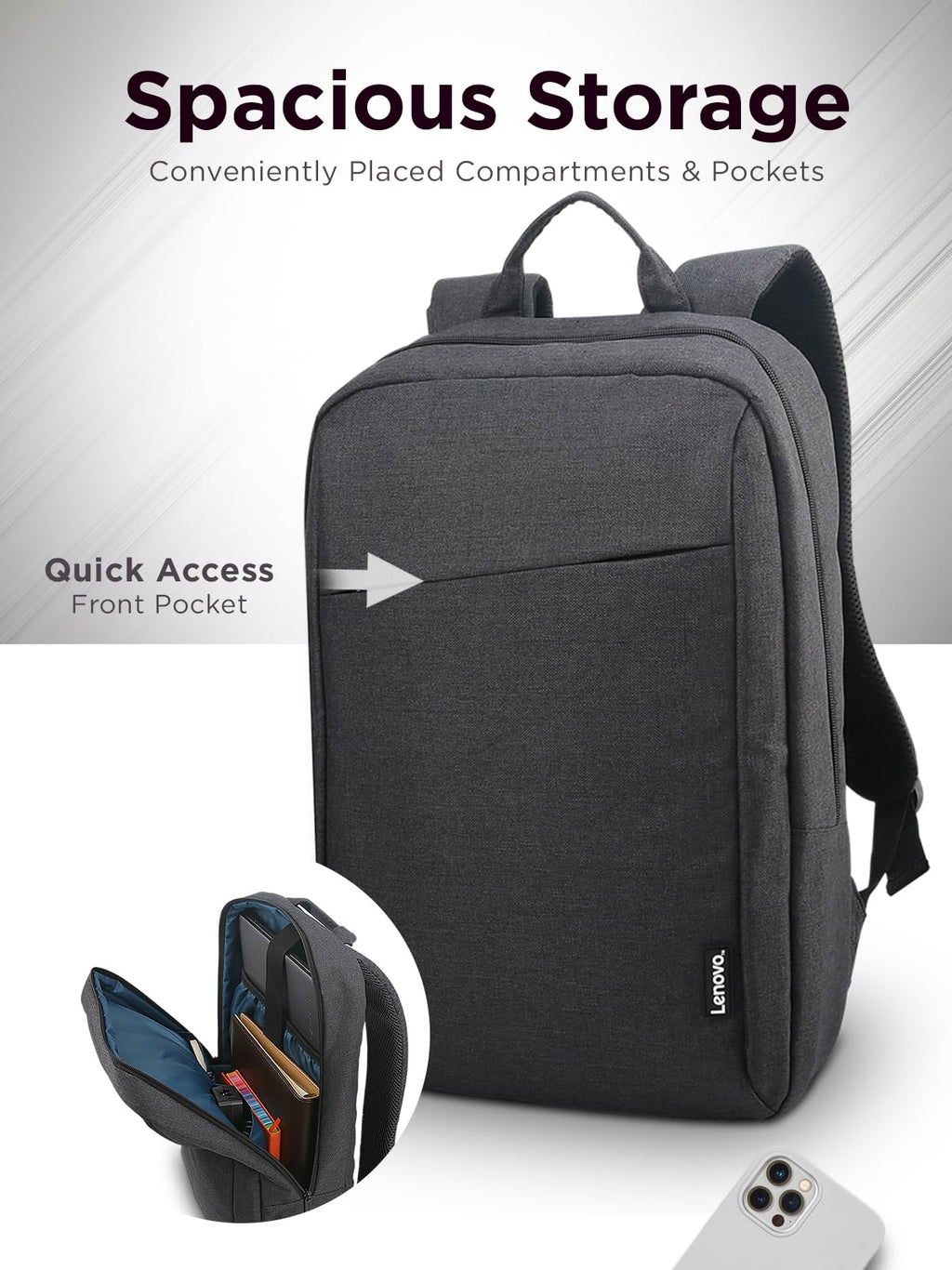 Black 15.6-Inch Laptop Backpack J2084