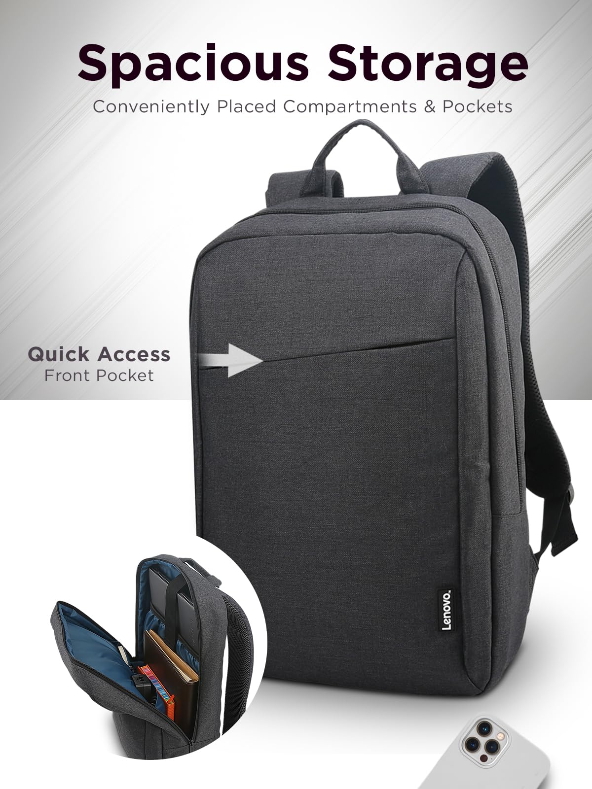 Black 15.6-Inch Laptop Backpack J2084
