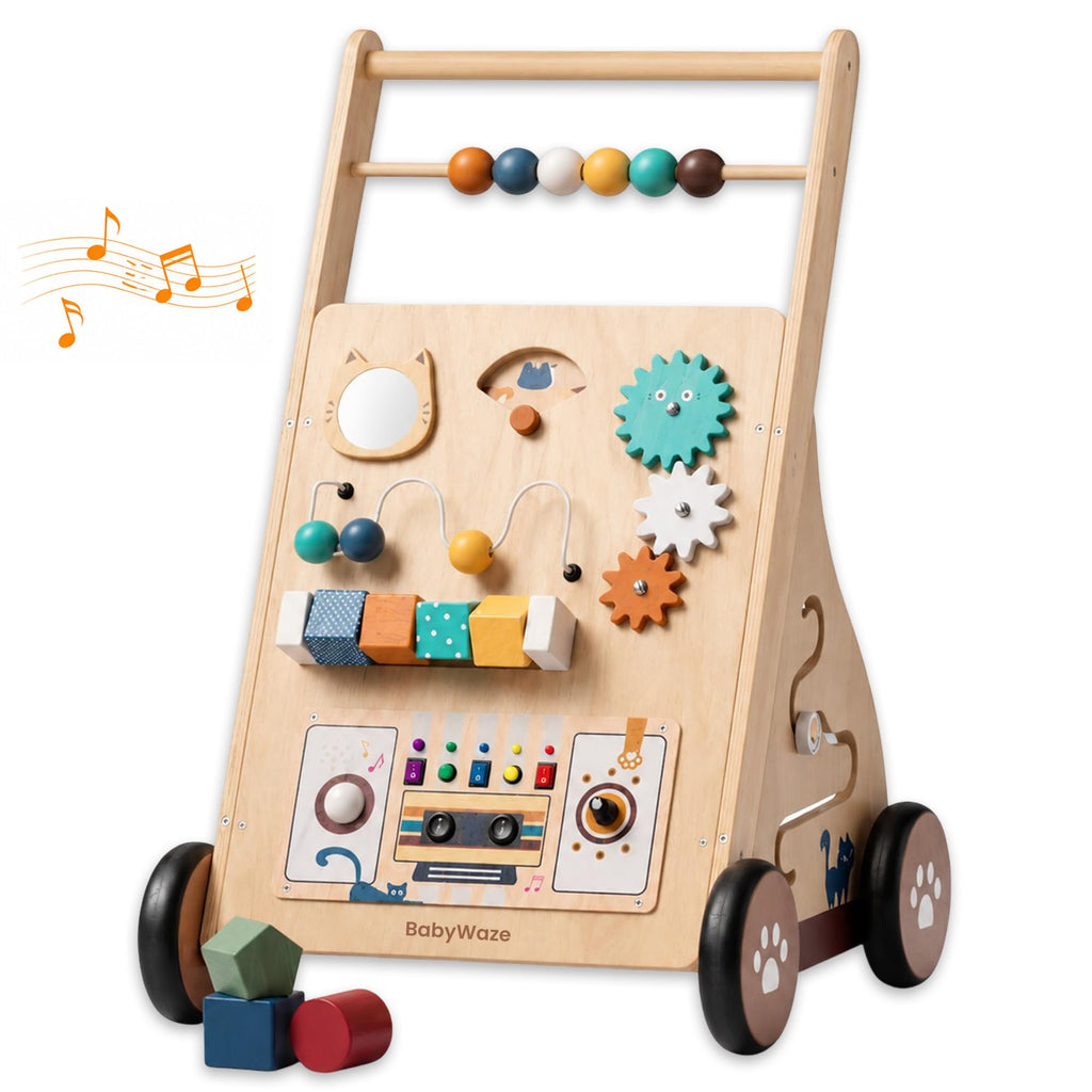 Wooden Baby Walker with Wheels W9232