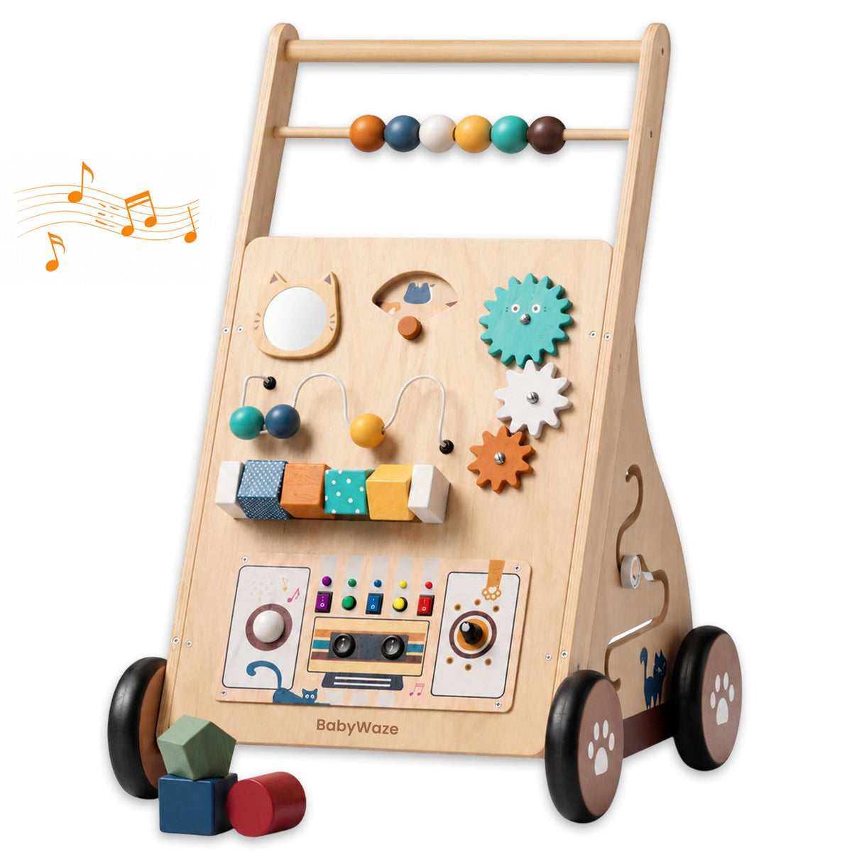 Wooden Baby Walker with Wheels W9232
