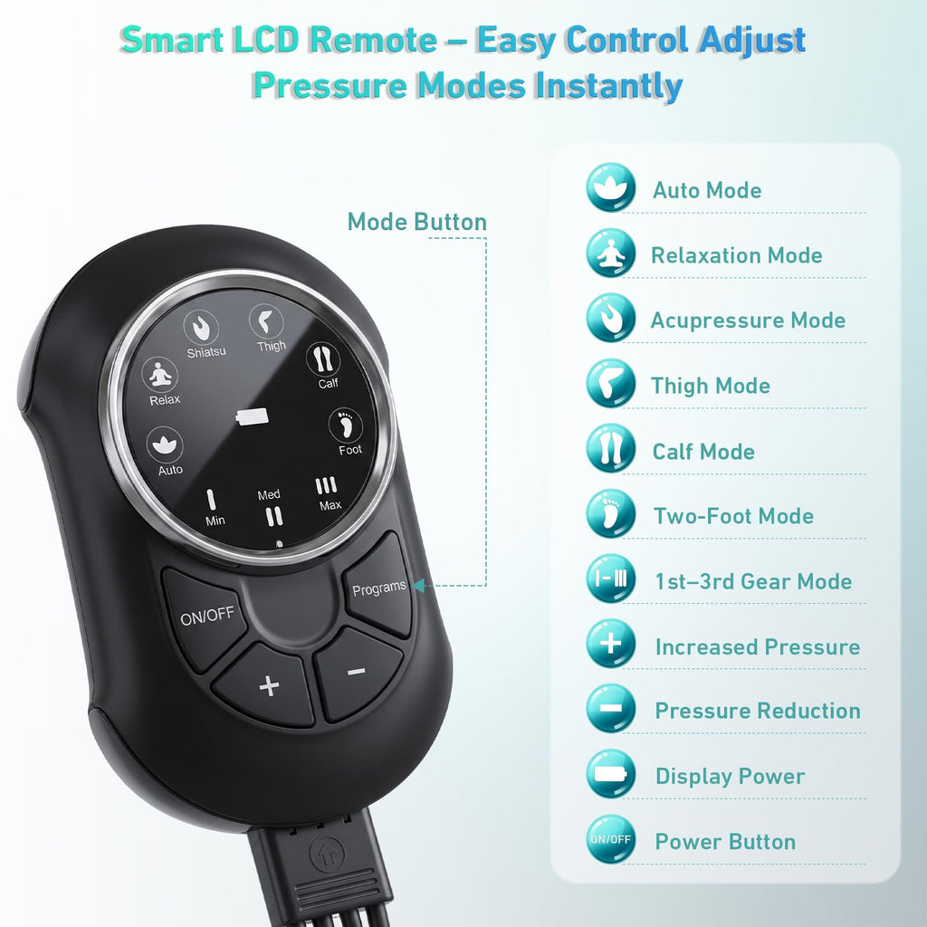 Air Compression Leg Massager with 6 Modes 3 Pressure Levels L179597