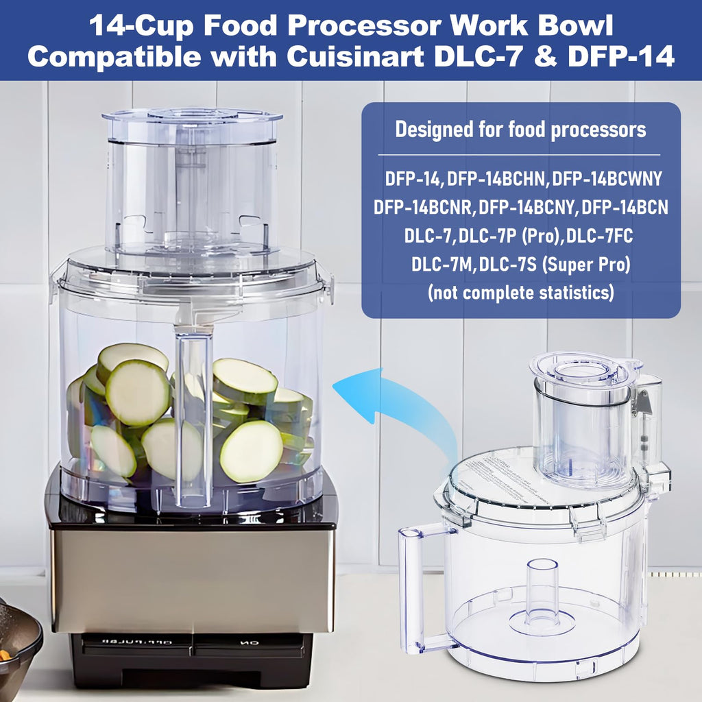 14-cup Food Processor Work Bowl Kit Replacement with Pusher G1794