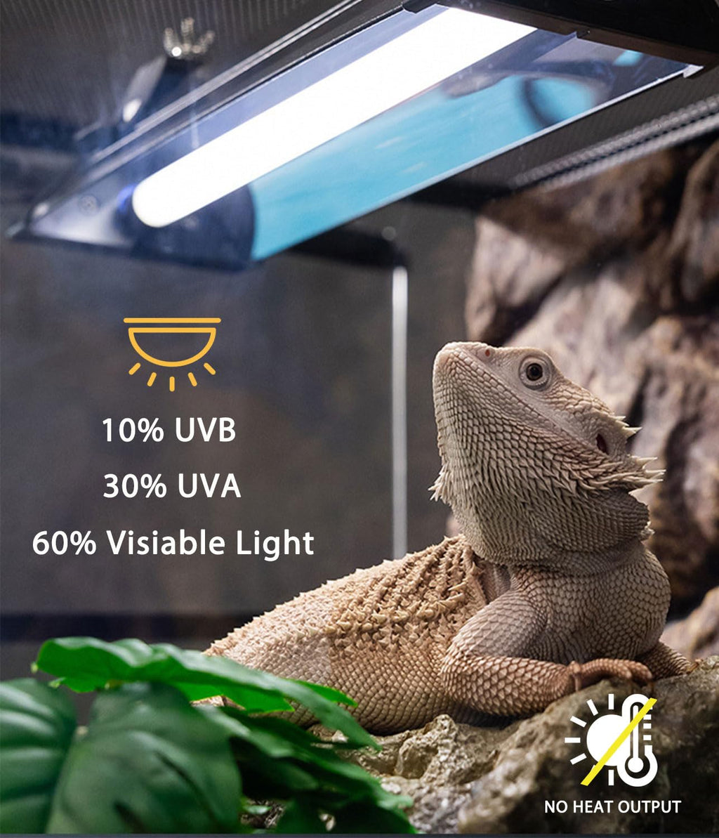 8W 12 Inch Switchable 10.0 & 5.0 UVB Reptile Light Fixture Combo Kit J93109