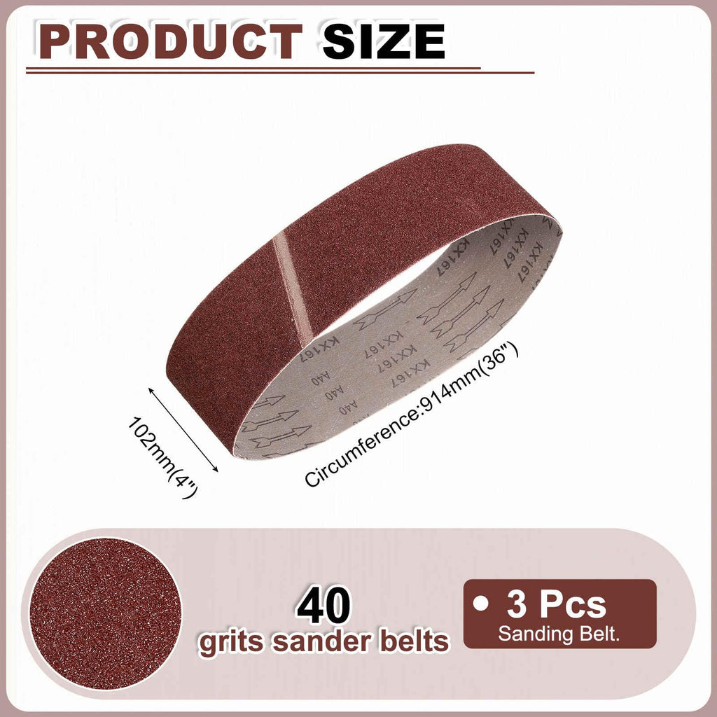 4 x 36 Inch 40 Grits Aluminum Oxide Sanding Belts F90951