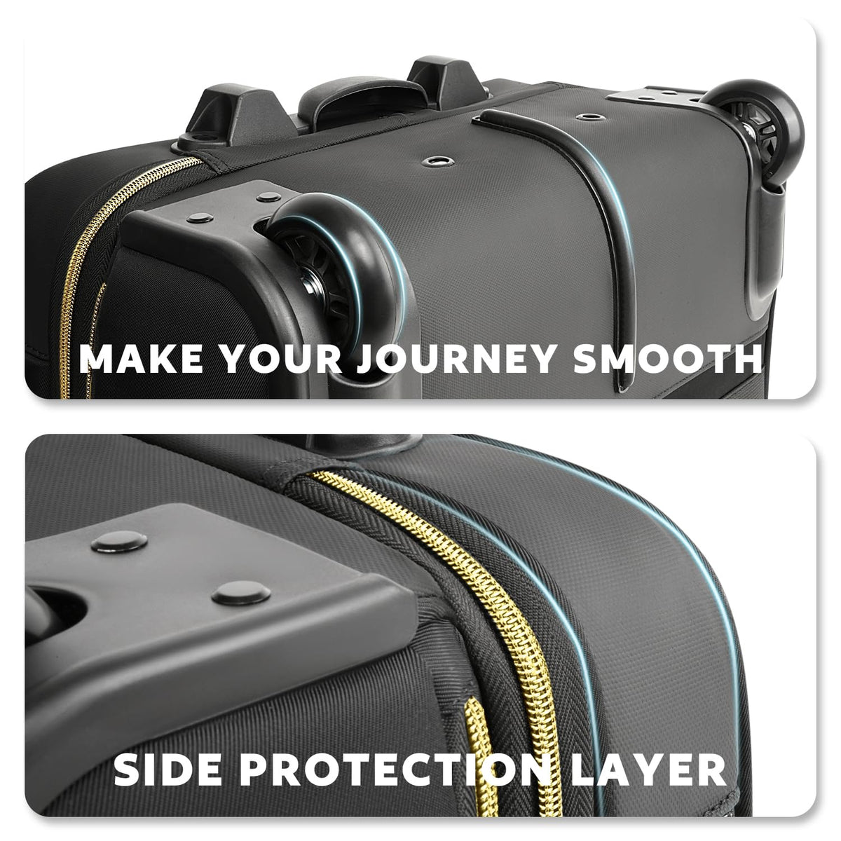 Rolling Laptop Bag with Wheels, 17 Inch Waterproof Black B474496