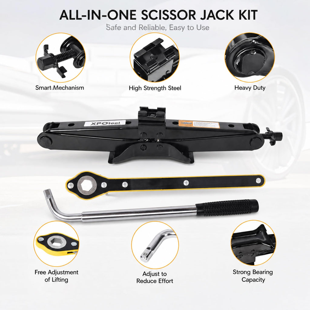 3 Ton Scissor Car Jack Kit with Wrench U7787