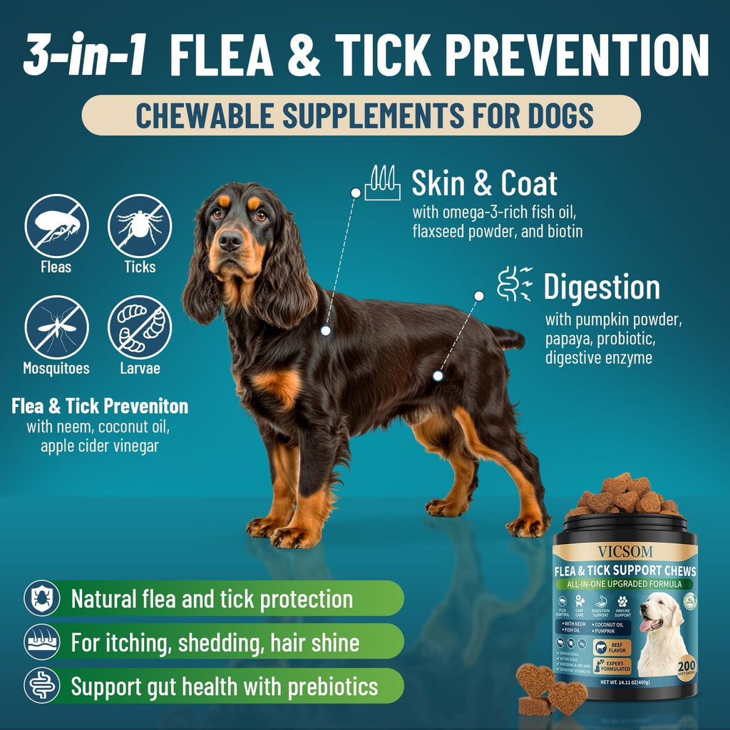 Chewable Flea and Tick Prevention for Dogs & Cats, 400 Treats G964