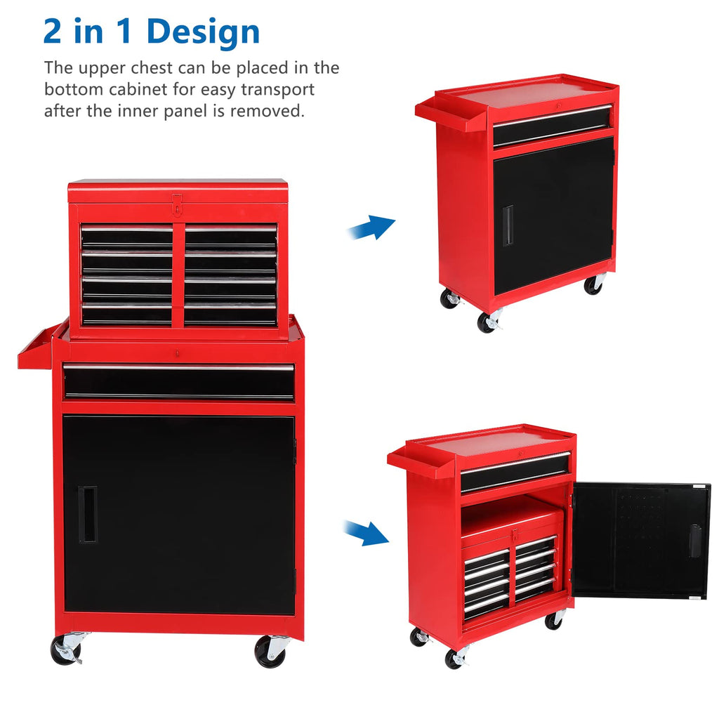5 Drawer Rolling Tool Chest with Lockable Wheels K70579