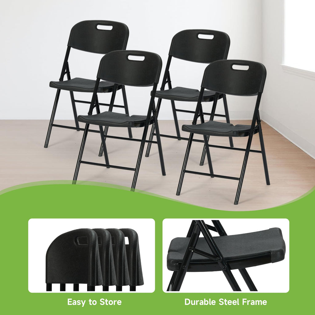 Black Plastic Folding Chair Set of 10 A141
