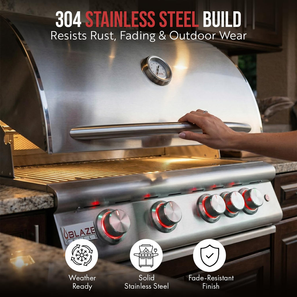 32” Built-in Gas Grill, Double Side Burner, Door & Two Drawers Combo, 20” Refrigerator N120110